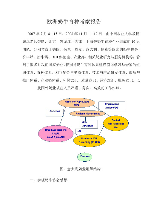欧洲奶牛育种考察报告
