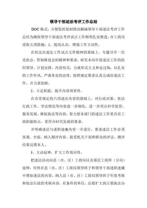 领导干部述法考评工作总结.doc