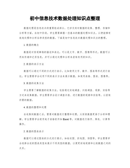 初中信息技术数据处理知识点整理