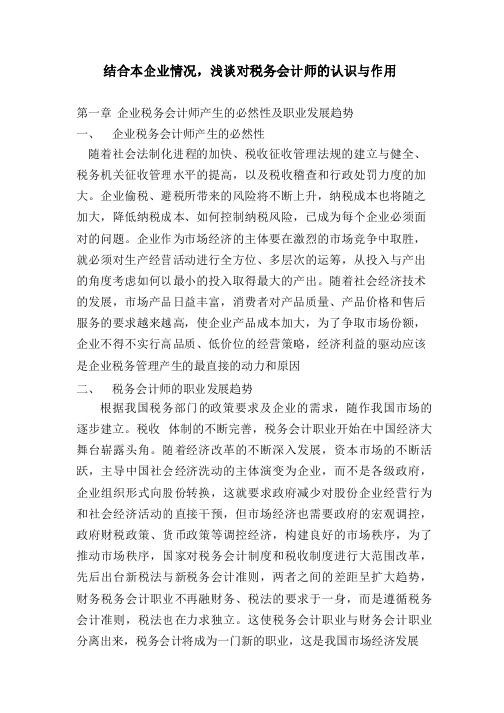 税务会计师论文