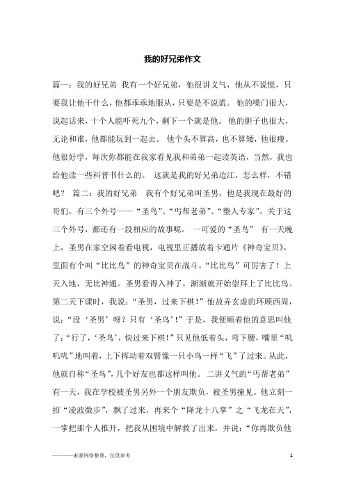 我的好兄弟作文