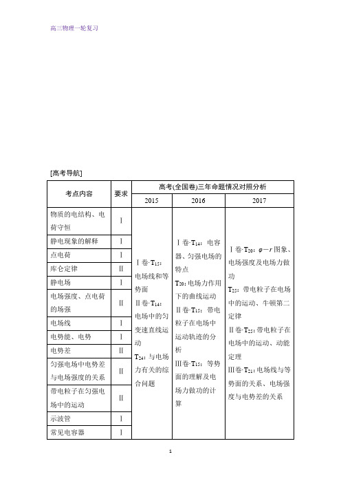 高三物理一轮复习优质学案：电场的力的性质