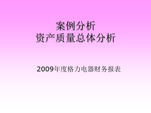 案例分析资产质量总体分析(ppt 35页)