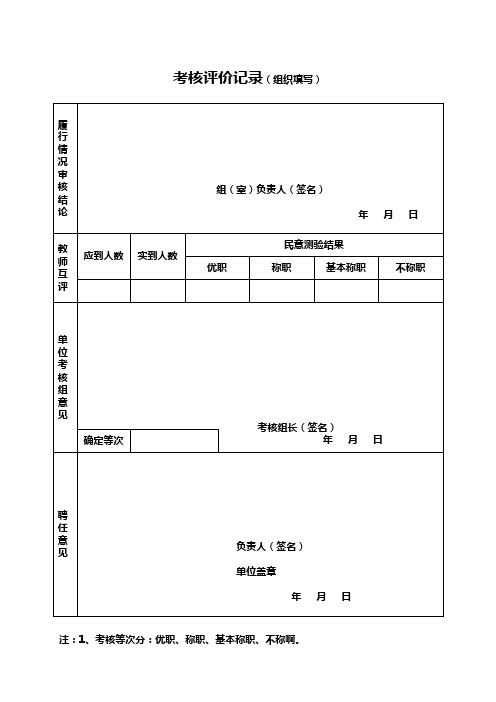 专业技术人员学年度考核表(教师版)