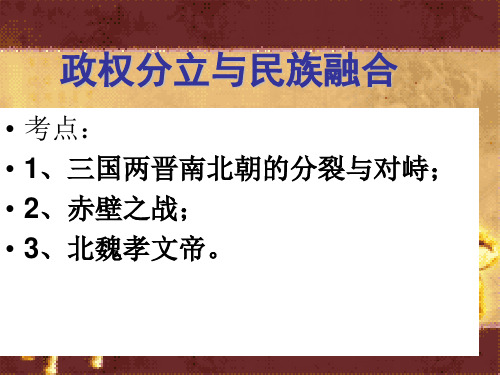 三国两晋南北朝(考点复习)