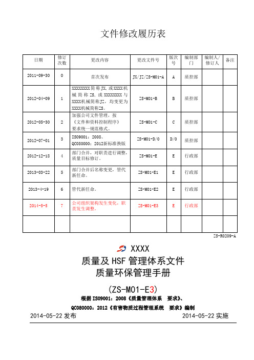 质量环保管理手册