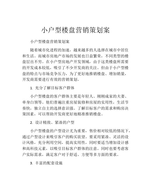 小户型楼盘营销策划案