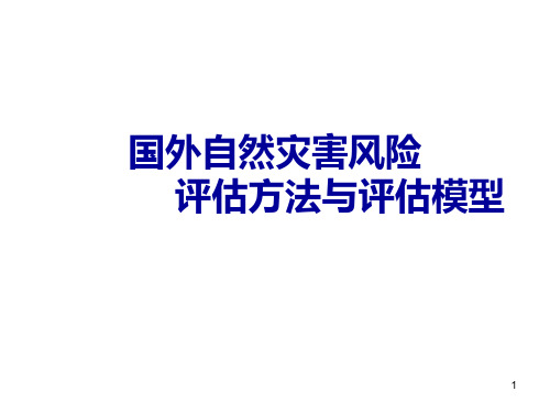 国外自然灾害风险评估方法与评估模型PPT课件