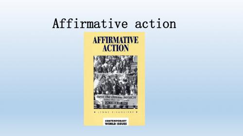Affirmative action维权法案