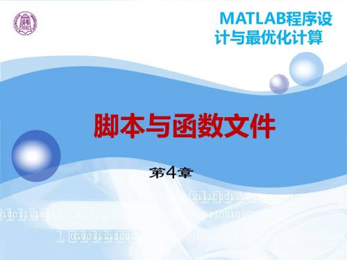 (第4章)脚本与函数文件