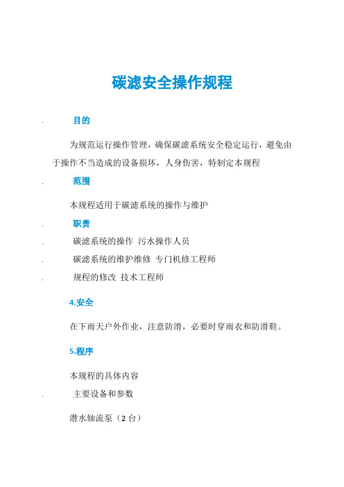 碳滤安全操作规程