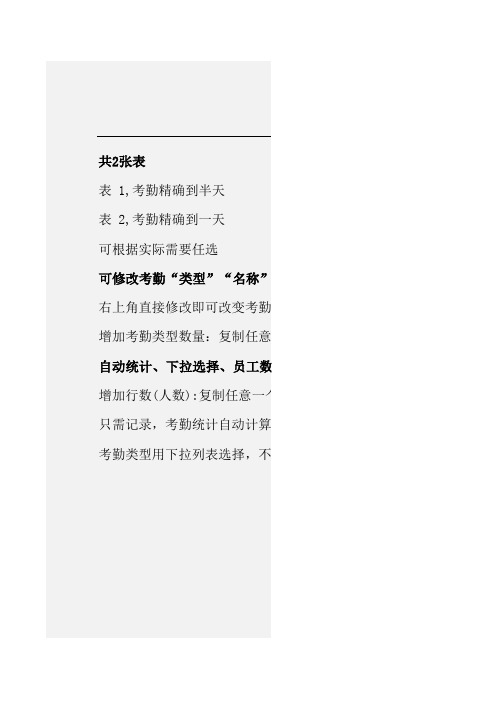 考勤表(部门员工考勤表记录表)