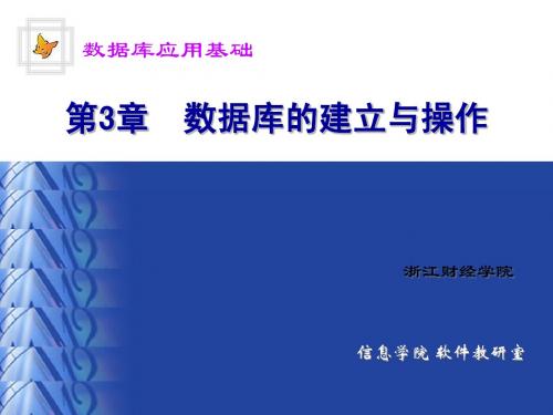 第3章数据库的建立与操作