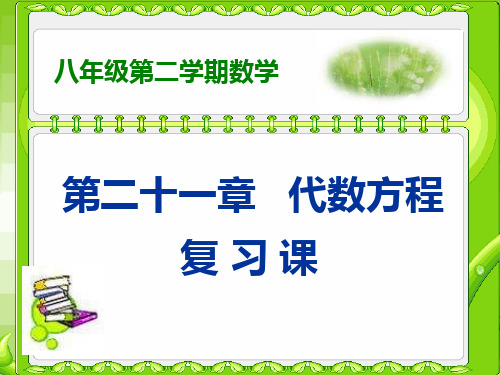 精选名校 初中数学八年级下册第二十一章代数方程复习课