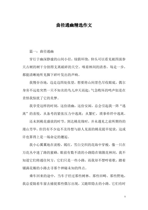 曲径通幽精选作文