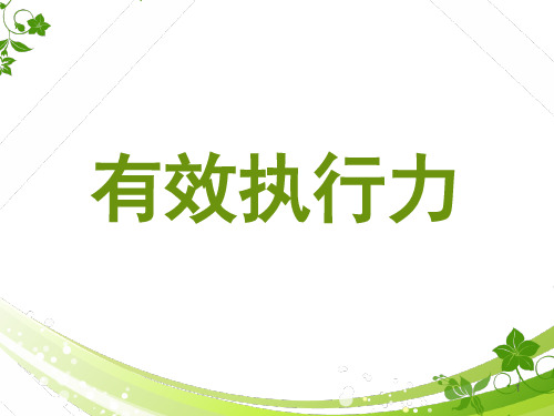 有效执行力培训课件