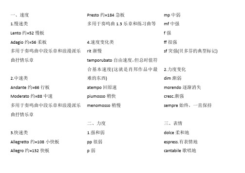 音乐术语大全