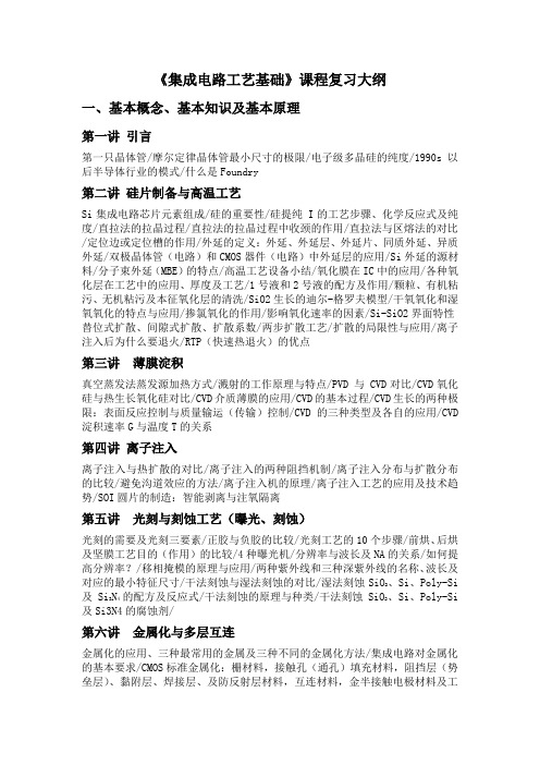 工艺基础10级复习大纲