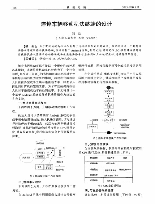 违停车辆移动执法终端的设计