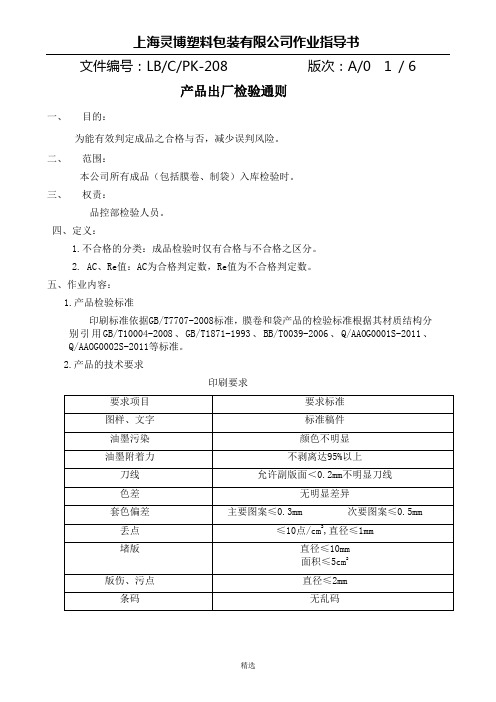 产品出厂检验通则208