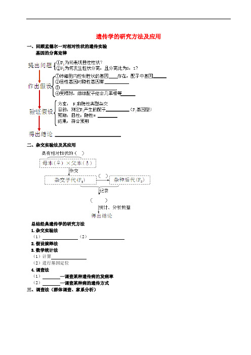 北京市高考生物总复习 遗传与进化——遗传的基本规律 遗传学的研究方法及应用学案(无答案)