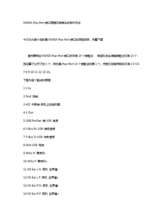 诺基亚pop port接口