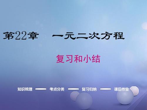 九年级数学上册 22 一元二次方程复习和小结课件 (新版)华东师大版