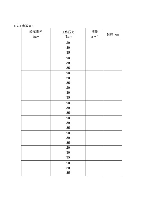 喷灌喷头参数