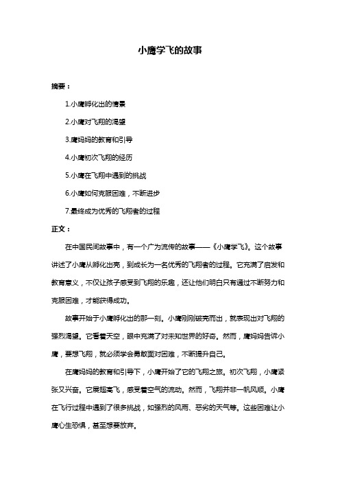 小鹰学飞的故事