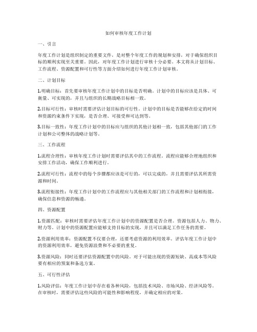 如何审核年度工作计划