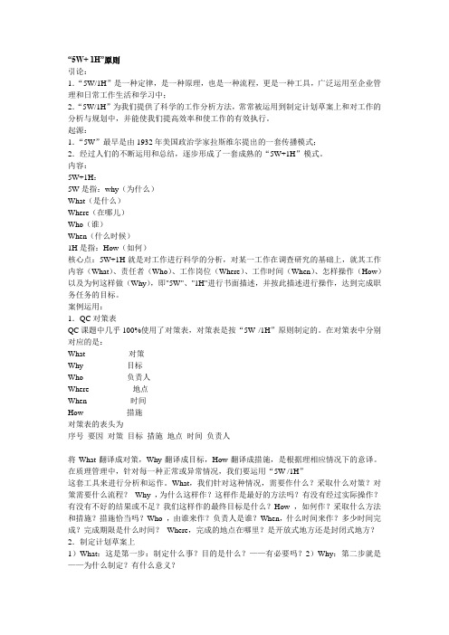 “5W+ 1H”原则