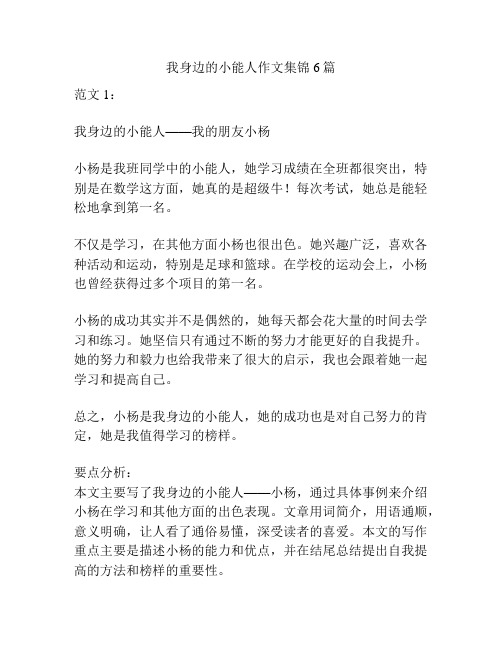 我身边的小能人作文集锦6篇