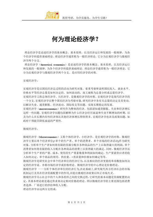 何为理论经济学