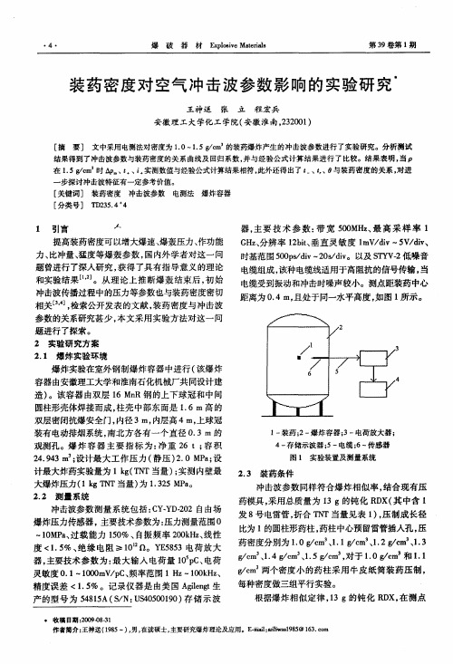 装药密度对空气冲击波参数影响的实验研究