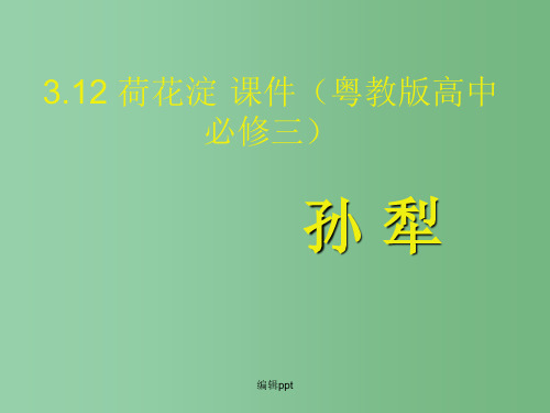 高中语文 3.12 荷花淀 课件2 粤教版必修3