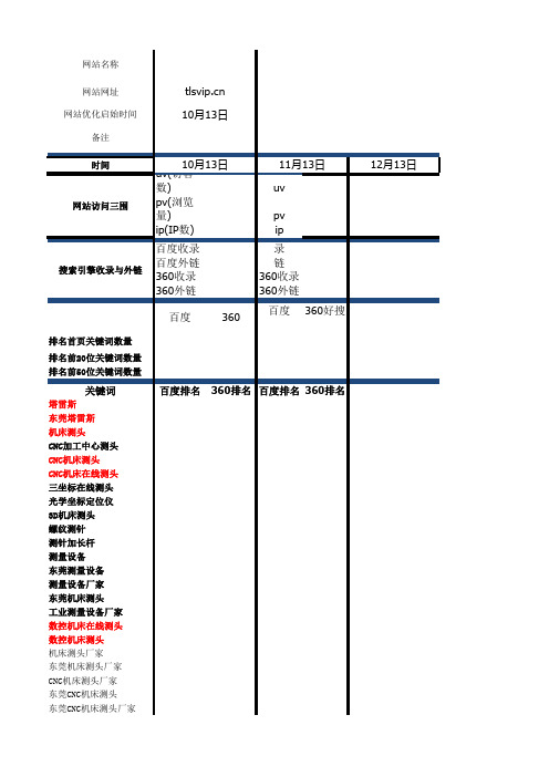 SEO优化推广之网站关键词统计报表模板