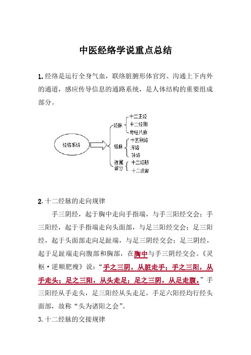 中医经络学说重点总结