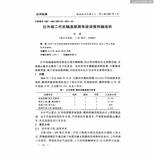 红外线二代机轴温探测系统误报热轴浅析