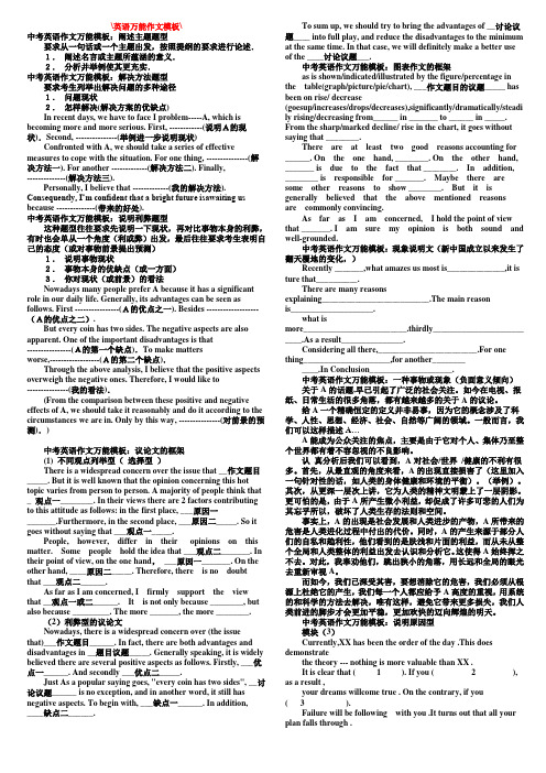 初三英语万能作文模板