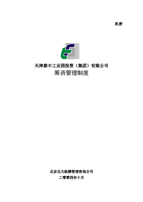 天津泰丰-报告15-筹资管理制度.doc