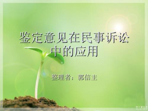 鉴定意见在民事诉讼中的应用-课件