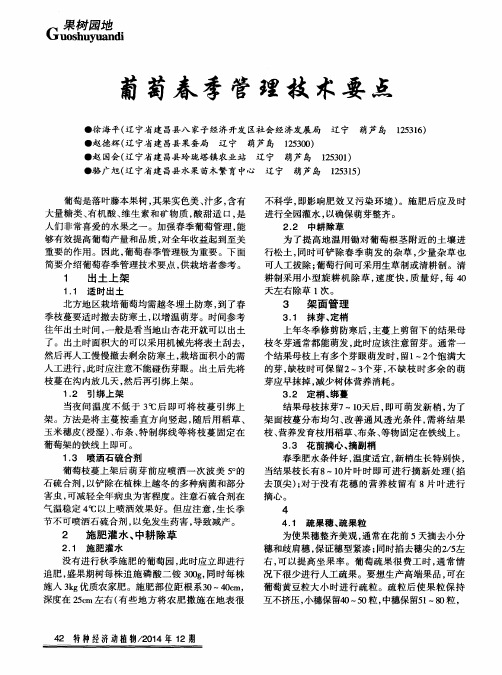 葡萄春季管理技术要点