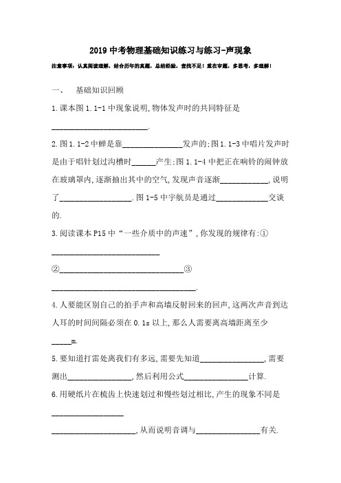 2019中考物理基础知识练习与练习-声现象.doc