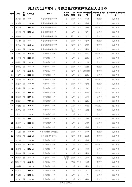 高级教师2013