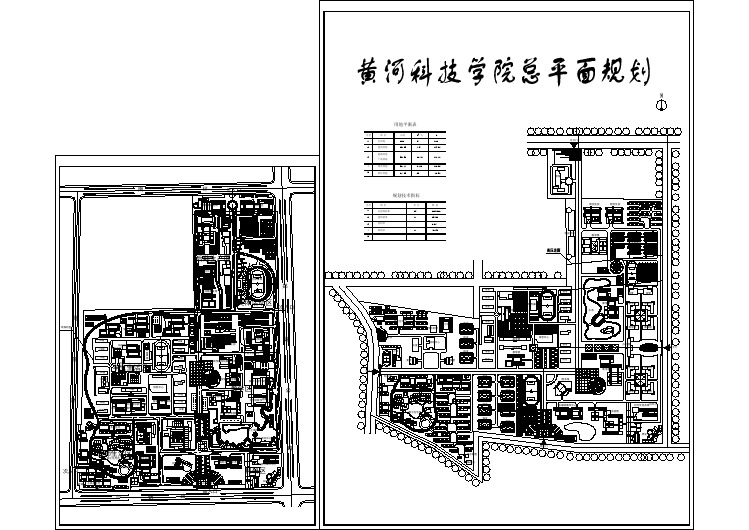 某地大型黄河科技学院建筑规划总平面图