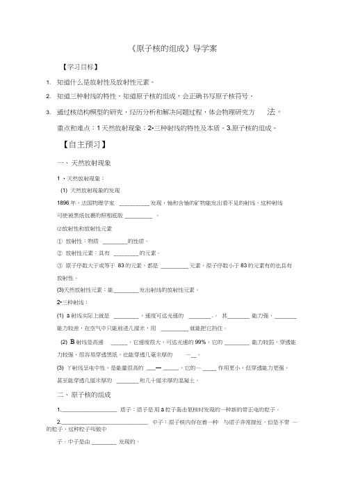 《原子核的组成》导学案2