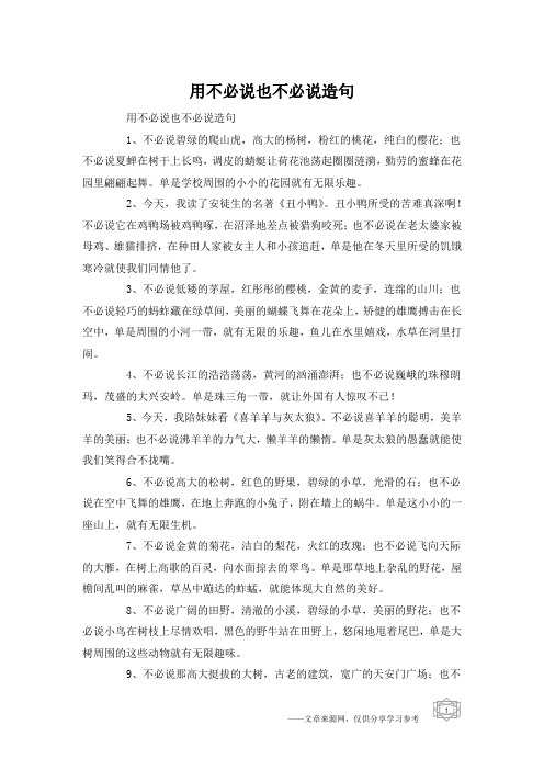 用不必说也不必说造句