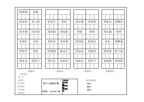 小学座次表样本