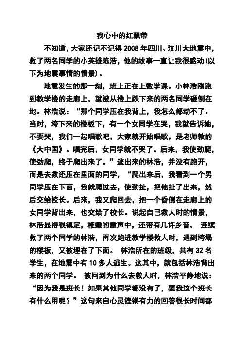 我心中的红飘带征文