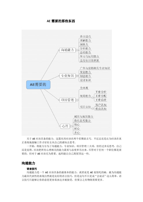 AE应该具备的能力